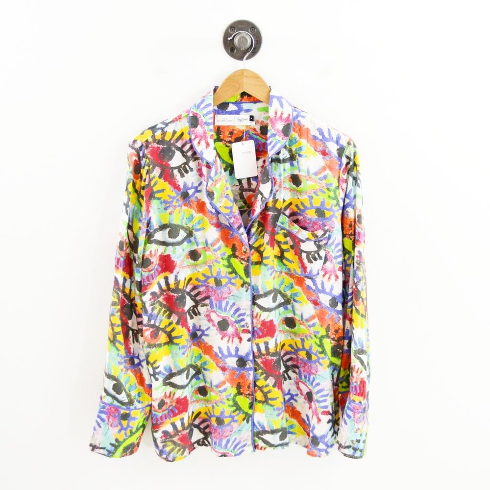 Anthropologie Print Button Down Top #205-41